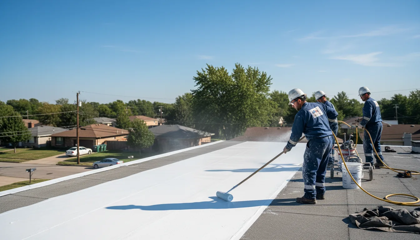 Commercial roof coating in Rowena, TX near me